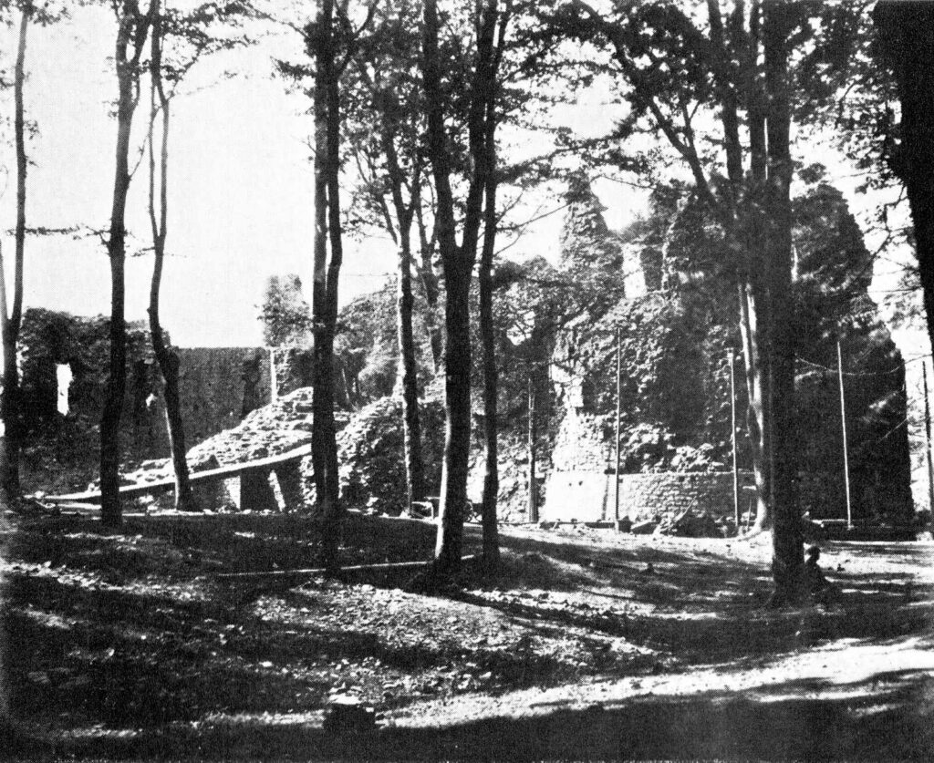 Castell Coch during construction, 1875