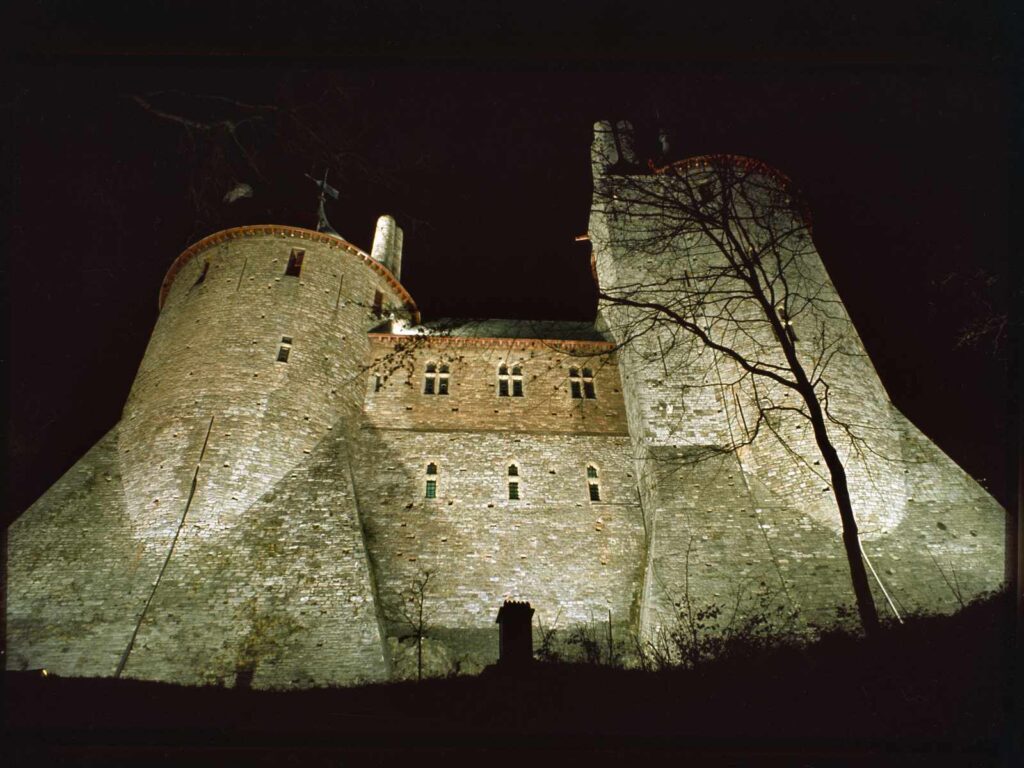 View of Castell Coch at night 1974