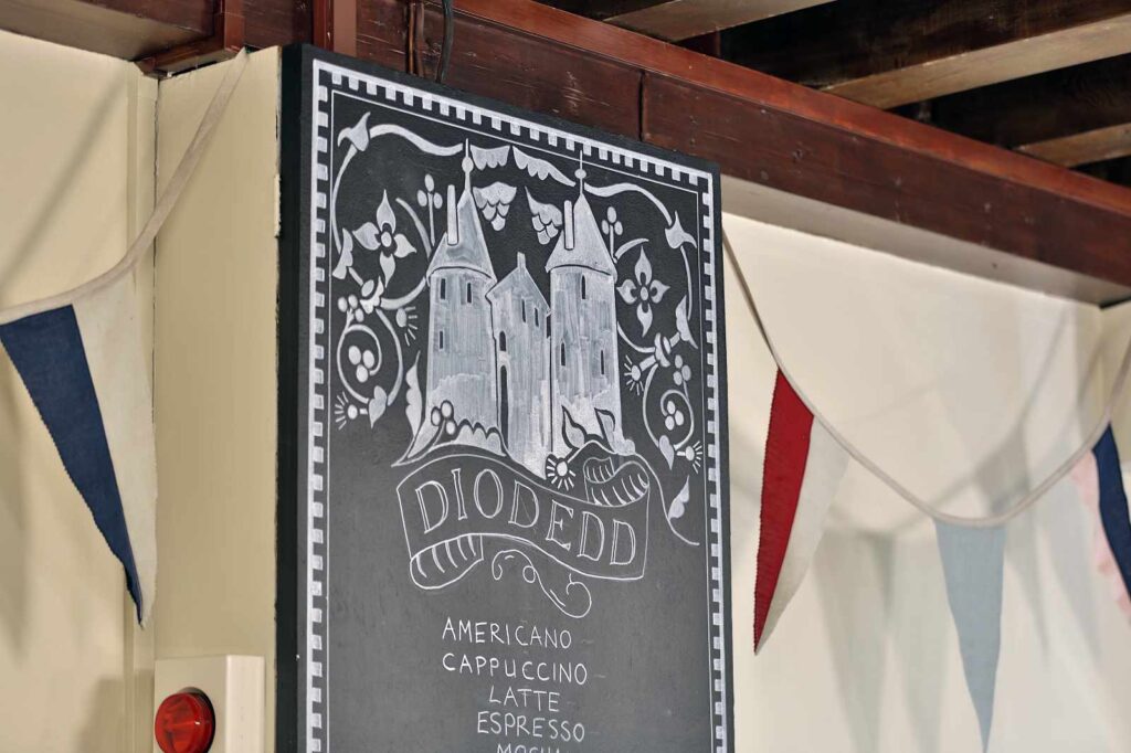 Drink menu in the Castell Coch tea room