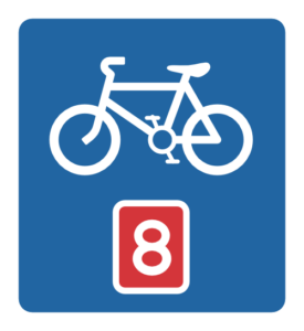 Taff Trail Route 8 bicycle sign