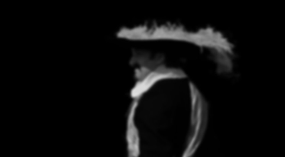 Black and white photo of a cavalier