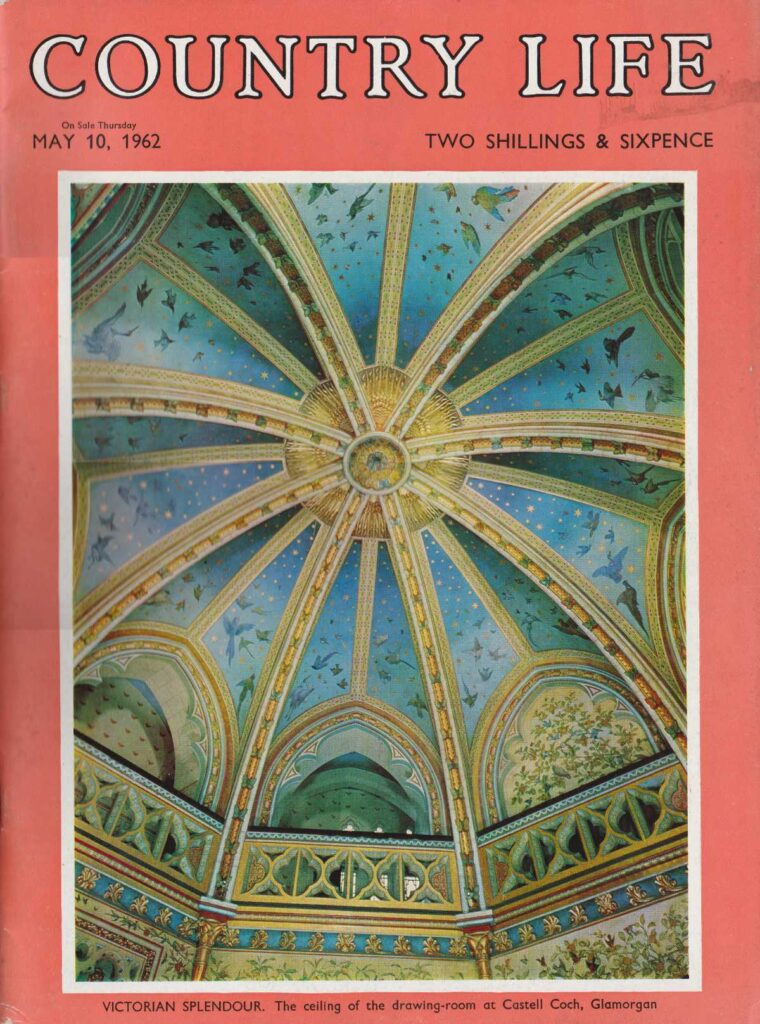 Front cover of Country Life magazine from May 10 1962. Contains photo of a decorative ceiling in Castell Coch.