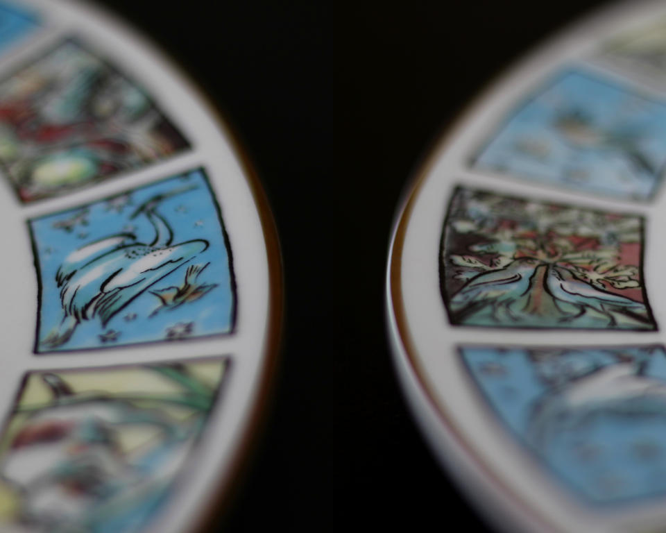 Plate with illustrations of Castell Coch by Sue Shields