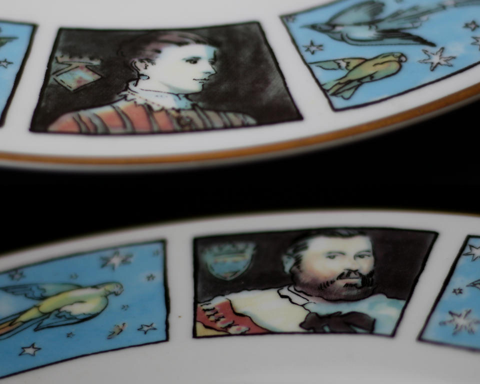 Plate with illustrations of Castell Coch by Sue Shields