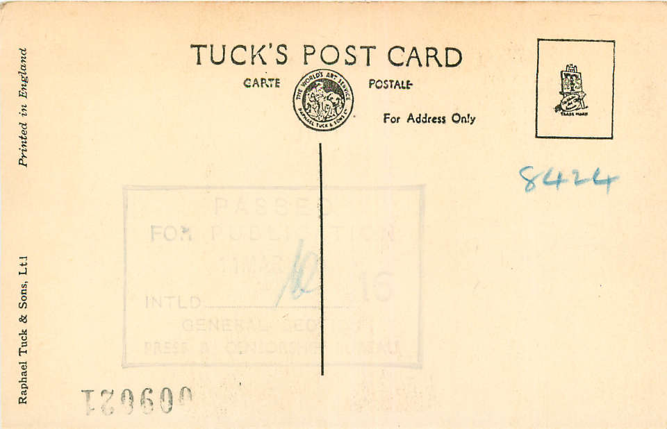 Back of old postcard
