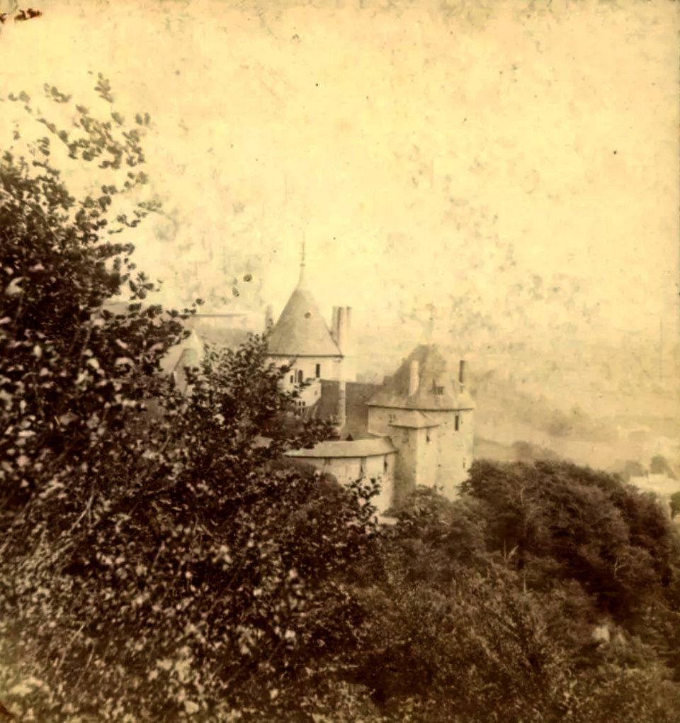 The single image from a stereoview of Castell Coch.