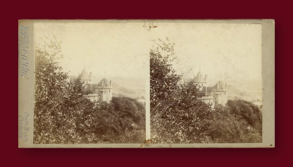 A stereoview of Castell Coch