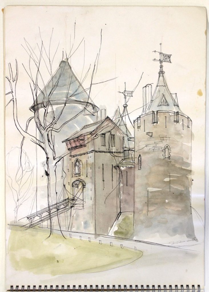 Castell Coch sketch by Mary Traynor
