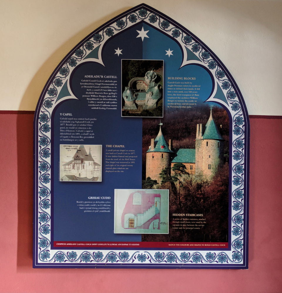 An old display board from Castell Coch