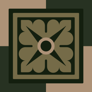 A square pattern with simple geometric shapes
