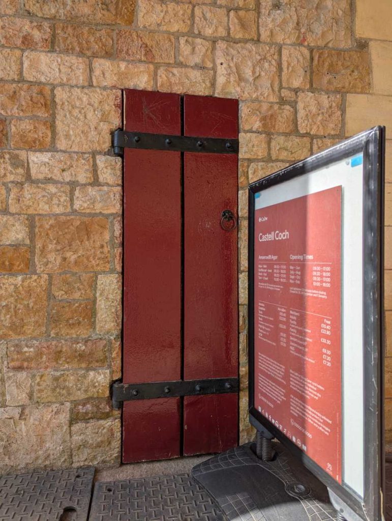 The false door at the entrance of Castell Coch where sample 1 was taken
